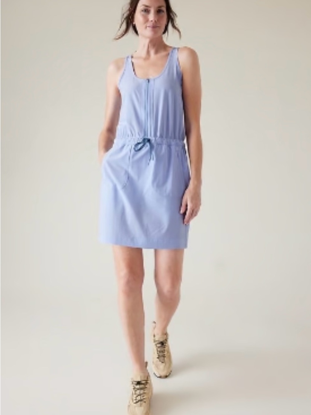 Athleta Periwinkle Blue Sleeveless Drawstring Romper